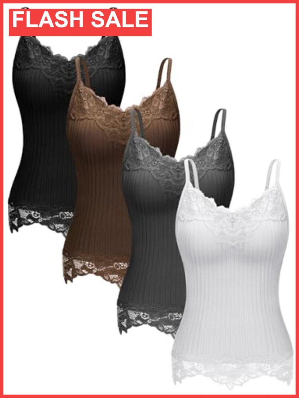 Womens Lace Tank Top Camisole V-Neck Spaghetti Strap Sleeveless Nylon